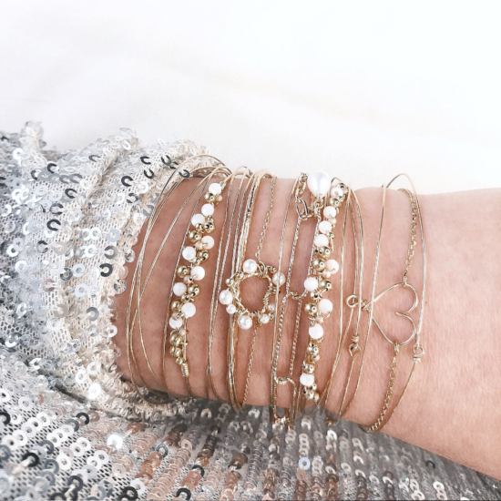 bracelets joncs coeur épingle à nourrice cauri or gold filled fait main createur instagram france