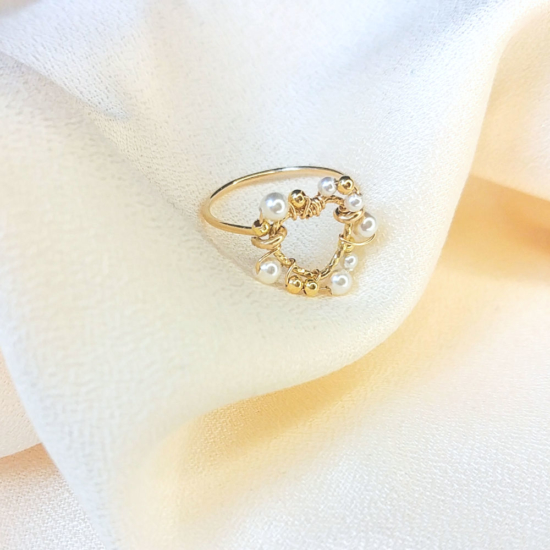 bague coeur tissage broderie perles fait main or fil gold filled bijoux createur instagram france fait main
