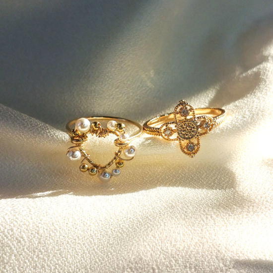 bague coeur tissage broderie perles fait main or fil gold filled bijoux createur instagram france fait main
