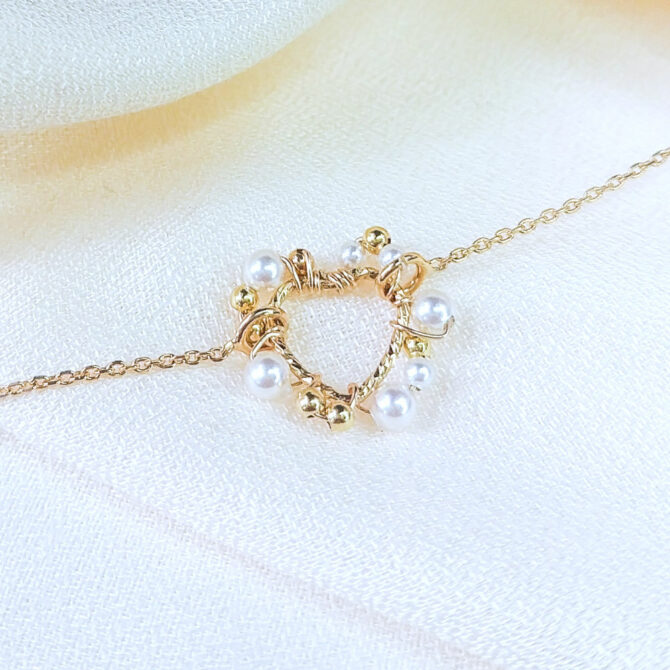 bracelet coeur tissage broderie perles fait main or fil gold filled bijoux createur instagram france fait main