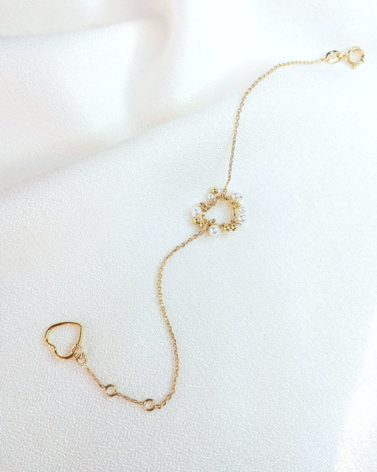 bracelet coeur tissage broderie perles fait main or fil gold filled bijoux createur instagram france fait main