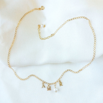 collier lettres amor perle or gold filled bijoux tendance fait main france créateur