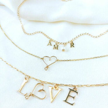 collier lettres LOVE coeur or gold filled bijoux tendance fait main france créateur