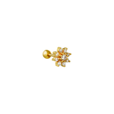 bijoux boucles d'oreilles plaqué or simple fleur zircon scintillante accumulation