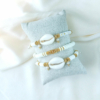 bracelets mot à personnaliser tendance fait main bracelet heishi surfer coquillage cauri bohème bijoux créateur