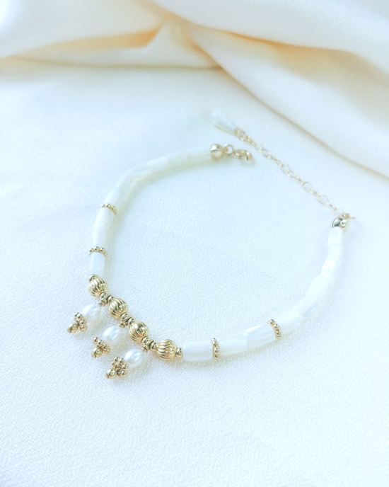 bracelet heishi nacre perle eau douce bijoux or fait main bijoux créateur