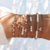 bracelet heishi nacre jonc perle eau douce bijoux or fait main bijoux créateur