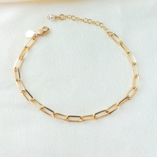 bracelet grosse maille xl gros maillons tendance néo bourgeoise or gold filled bijoux tendance fait main france créateur