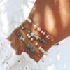 accumulation bracelets joncs semainier perles destroy turquoise argent 925 ou or fait main bijoux créateur tendance
