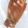 accumulation bracelets joncs semainier perles destroy turquoise argent 925 ou or fait main bijoux créateur tendance