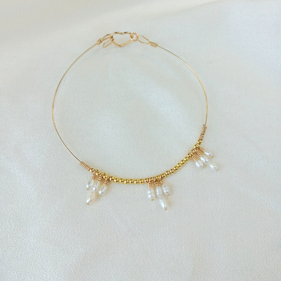 bracelet heishi nacre jonc perle eau douce bijoux or fait main bijoux créateur made in france