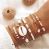 bracelet heishi nacre jonc perle eau douce coquillage cauri bijoux or fait main bijoux créateur