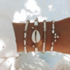 bracelet heishi nacre jonc perle eau douce coquillage cauri bijoux or fait main bijoux créateur
