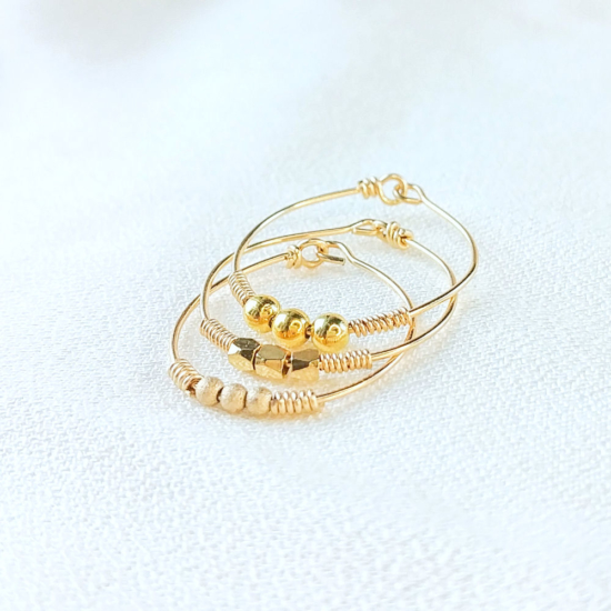 bague fine pierre gemme semi précieuse gold filled anneau perle bijoux à accumuler créatrice fait main france