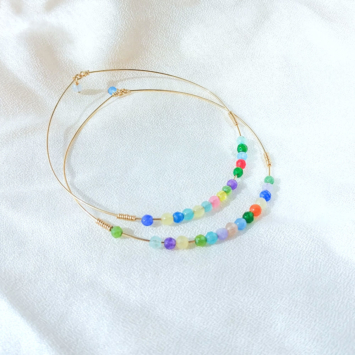 bracelets joncs semainier perles pierre agate multicolore destroy argent 925 ou or fait main bijoux créateur tendance