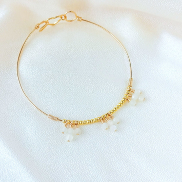bracelet jonc pierre de lune perle eau douce bijoux or fait main bijoux créateur made in france