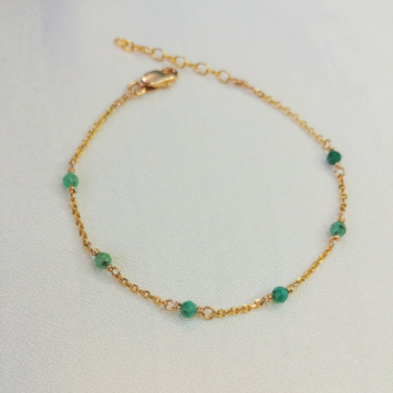bracelet chaîne émeraudes pierre précieuse fait main créatrice france