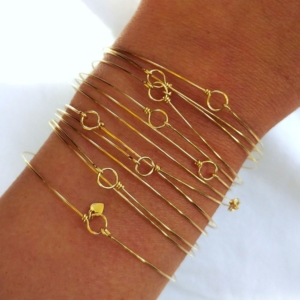 7 bracelets joncs semainier simple or argent destroy plaqué or fait main bijoux créateur france tendance