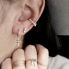 bijoux boucles d'oreilles plaqué or petites mini créoles ear cuff perles or fait main france