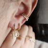 bijoux boucles d'oreilles plaqué or petites mini créoles ear cuff perles or fait main france