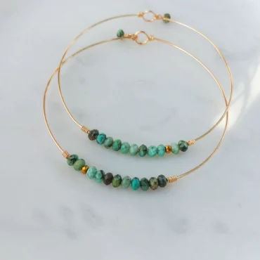 bracelets joncs semainier fin or perles simple destroy turquoise or fait main en france bijoux créateur tendance