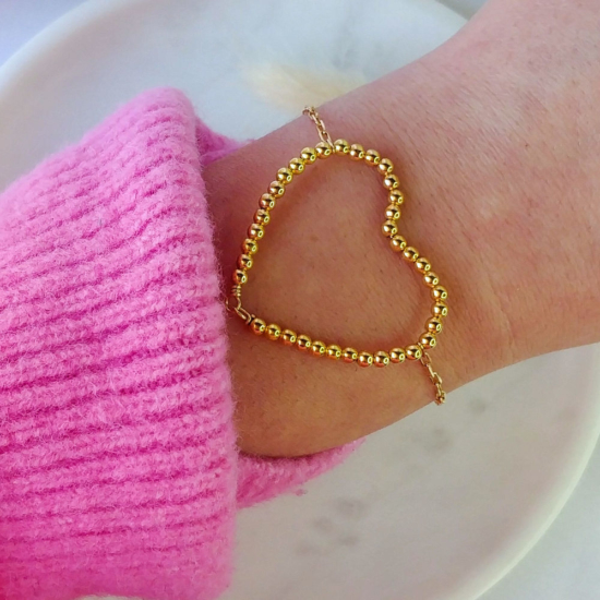 bracelet cœur perles or fait main bijoux créateur bijoux tendance instagram