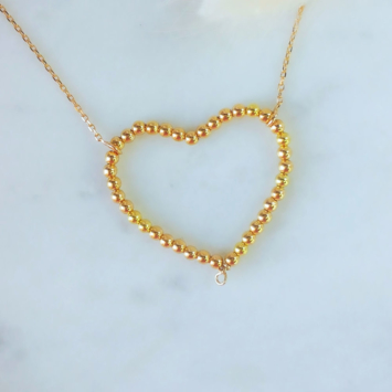 collier coeur perles or fait main bijoux créateur bijoux tendance instagram