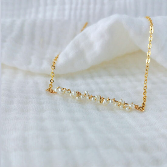 collier tissage perles de culture or gold filled bijoux tendance fait main france créatrice