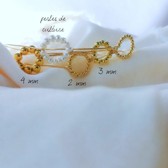 bracelets joncs semainier fin or pBracelet jonc boucle perles de culture or fait main bijoux créateur tendance