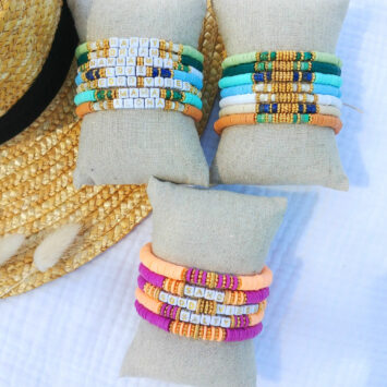 bracelets heishi mot à personnaliser tendance fait main bracelet heishi surfer bohème bijoux créateur