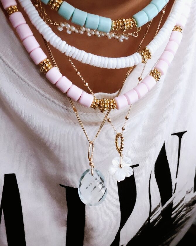 collier heishi surfer bohème coquillage été summer fait main bijoux créatrice instagram made in france
