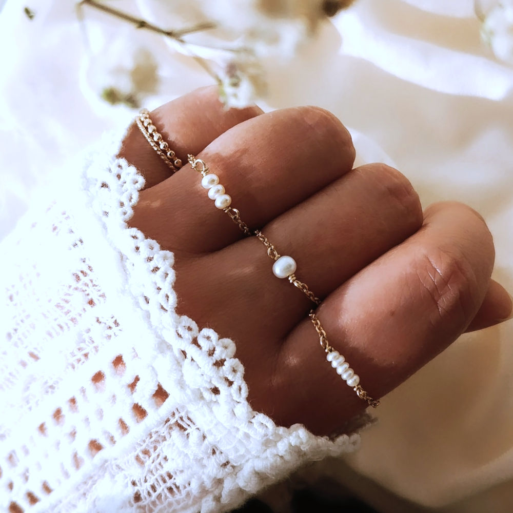 bague chaine fine perles fait main bijoux créatrice instagram made in france