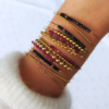 bracelets joncs semainier fin or pierre précieuse saphir rubis destroy argent 925 ou or gold filled fait main en france bijoux tendance créatrice instagram