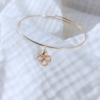 bracelet jonc ajustable trefle 4 feulles porte bonheur grigri or gold filled ou argent fait main bijoux créateur made in france