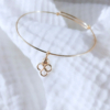 bracelet jonc ajustable trèfle 4 feuilles porte bonheur grigri or gold filled ou argent fait main bijoux créateur made in france