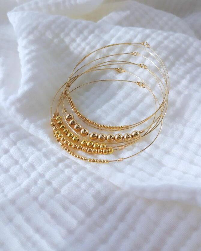 bracelets joncs semainier fin perles destroy argent 925 ou or gold filled fait main en france bijoux tendance créatrice instagram