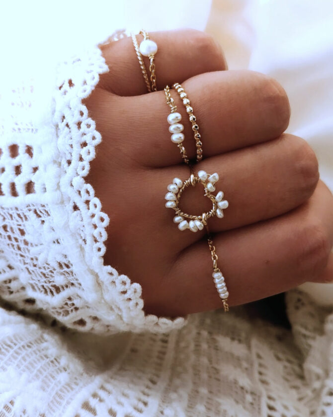 bague coeur tissage broderie perles fait main or fil gold filled bijoux createur instagram france fait main