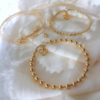 bracelet jonc perles argent ou or fermoir trèfle chance fait main bijoux créateur made in france