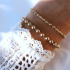 bracelet jonc perles argent ou or fermoir trèfle chance fait main bijoux créateur made in france