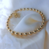 bracelet jonc perles argent ou or fermoir trèfle chance fait main bijoux créateur made in france