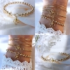 bracelet jonc perles argent ou or fermoir trèfle chance fait main bijoux créateur made in france