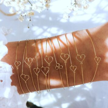 bracelets joncs semainier fin coeur à personnaliser argent 925 ou or gold filled fait main en france bijoux tendance créatrice instagram bijoux mariage mariée cérémonie idée cadeau personnalisé