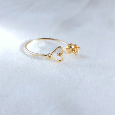 petites créoles coeur simple boucle d'oreille fait main en france créatrice bijoux gold filled et argent 925