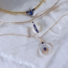 collier tendance été summer coquillage cauri perle de culture corne demi-lune nacre or fait main bijoux créateur made in france