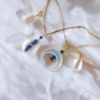 collier tendance été summer coquillage cauri perle de culture corne demi-lune nacre or fait main bijoux créateur made in france
