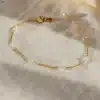 bracelet fin or simple pierre gemme quartz diamant herkimer fait main en france bijoux créateur tendance gold filled or laminé Créatrice instagram