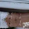 bracelets joncs semainier fin or simple destroy or et perles de culture pierre diamant noir multi joncs fait main en france bijoux créateur tendance gold filled or laminé Créatrice instagram accumulation de joncs stacking
