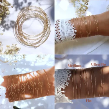 personnalisation joncs semainier bracelets joncs semainier fin or ou argent simple destroy or multi joncs fait main en france bijoux créateur tendance gold filled or laminé Créatrice instagram accumulation de joncs