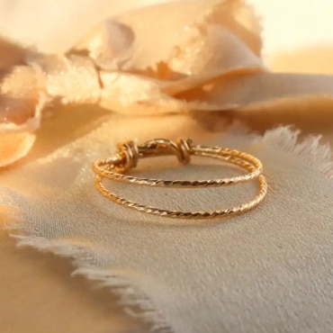 bague fine double brillante simple fait main en france créatrice bijoux gold filled et argent 925