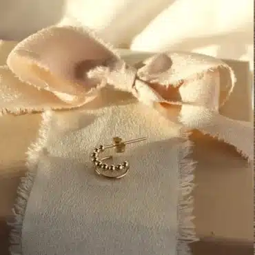boucle d'oreille petite creole simple chaîne fait main en france creole double deux en un créatrice bijoux gold filled et argent 925
